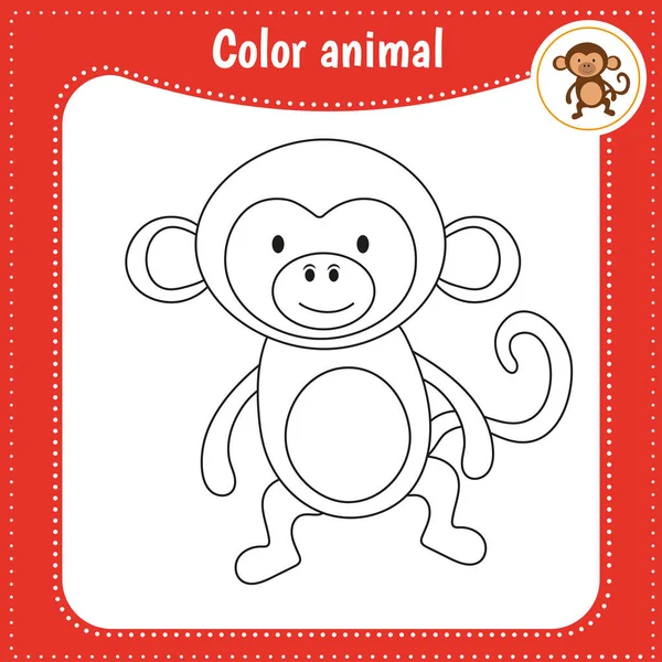 Desenho para Colorir – Animais - Macaco - Aula Pronta