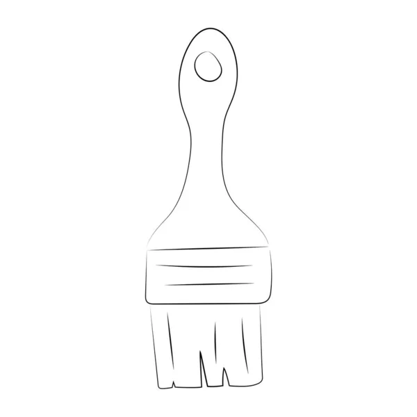 Значок Кисти Линейная Кисть Плоский Стиль Изолирован Заднем Плане Логотип — стоковый вектор