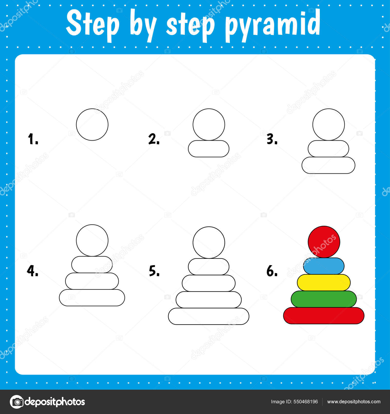 Tutorial de desenho para crianças folhas de educação de nível