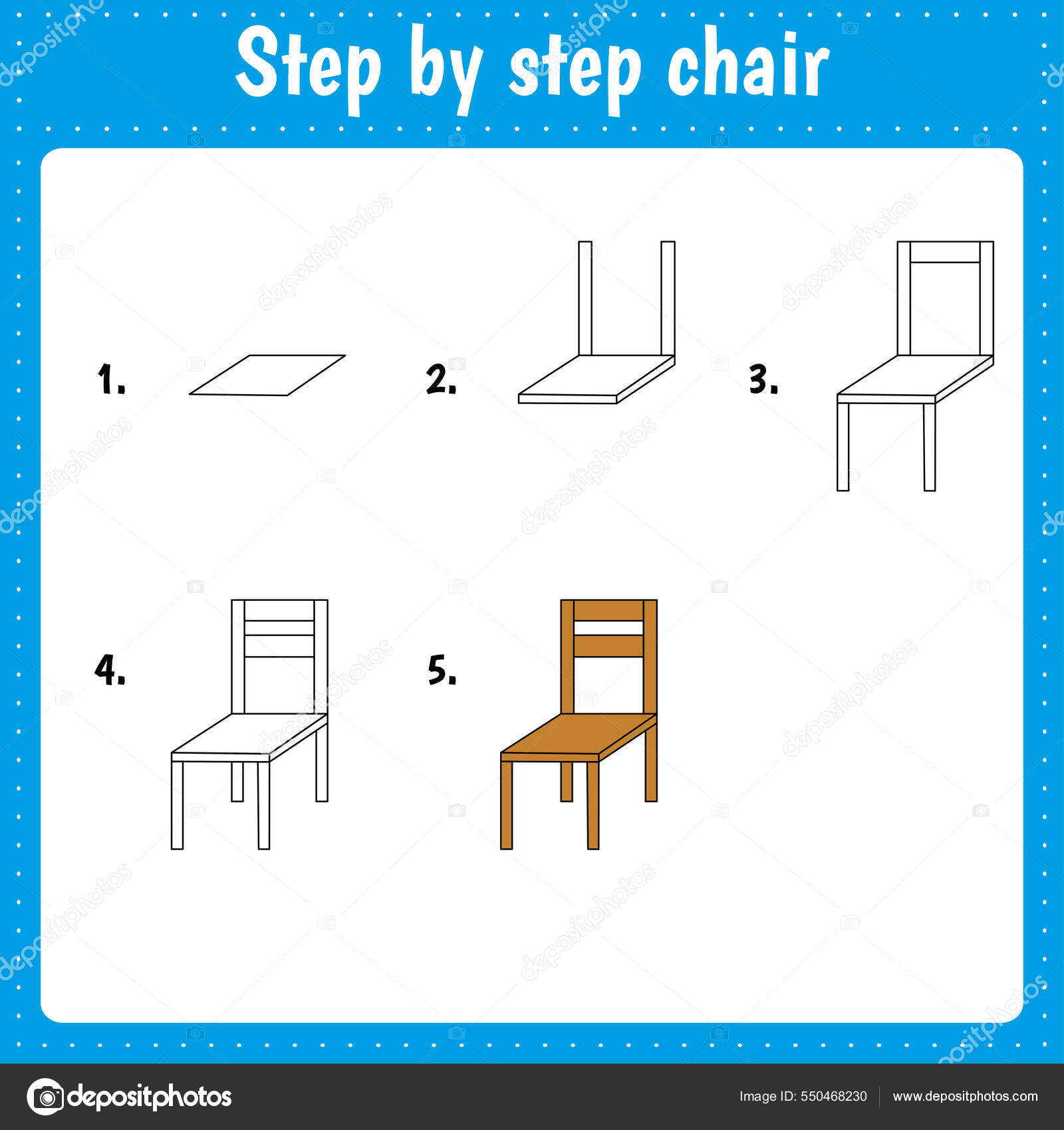 Tutorial de desenho para crianças folhas de educação de nível