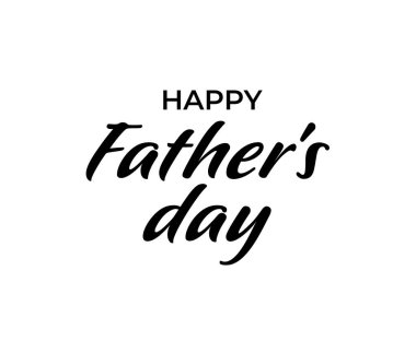 Mutlu Babalar Günü modern el yazısı afişi. İzole fırça kalem tatil metni. Babalar Günü 'nde siyah-beyaz el yazısı posteri. Vektör illüstrasyonu