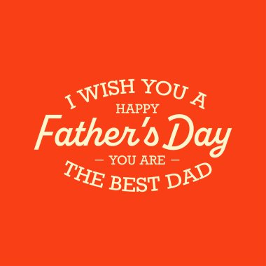 Klasik Mutlu Babalar Günü retro tipografi afişi. Kırmızı arka planda Babalar Günü mesajı. Vektör illüstrasyonu