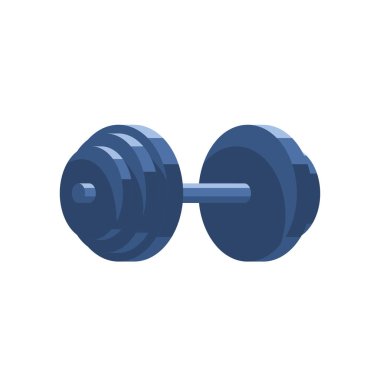 Vücut geliştirme ve halter için Dumbbell. Güç eğitimi için atletizm ekipmanları. Beyaz arkaplanda izole edilmiş renkli düz vektör çizimi