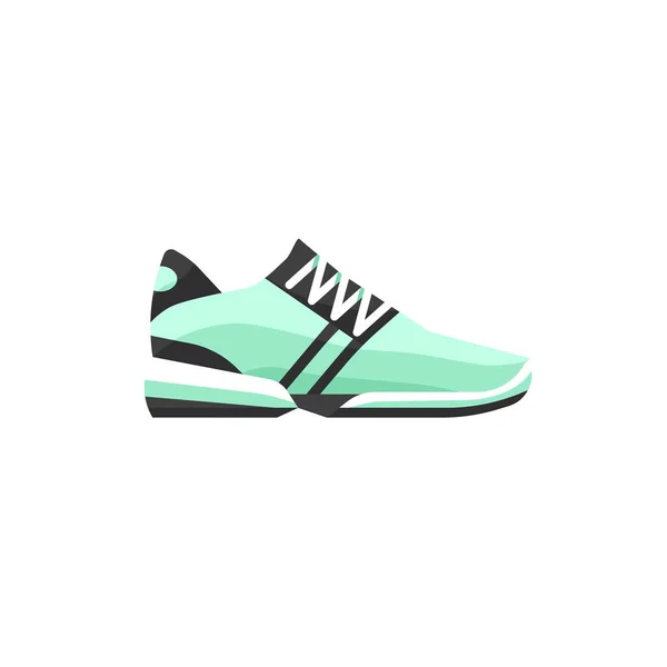Running Sneaker Colorful Cyan Sport Shoes Flat Style Vector Design — стоковый вектор