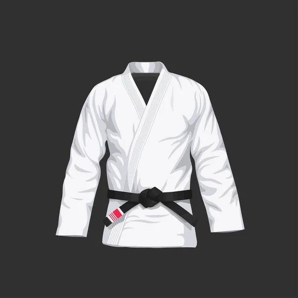 Bjj Black Belt Vector Illustration Flat Style Brazilian Jiu Jitsu — Vettoriale Stock