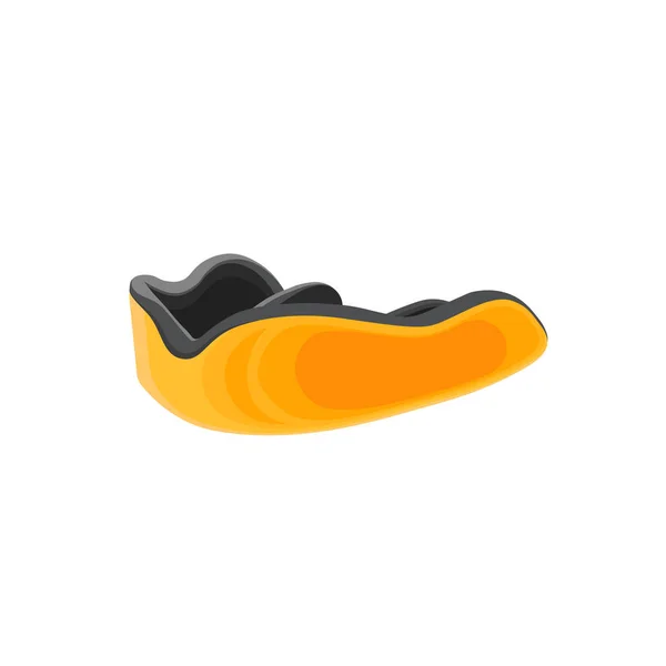 Mouthguard Boxing Bjj American Football Vector Illustration Flat Style Yellow — Vettoriale Stock