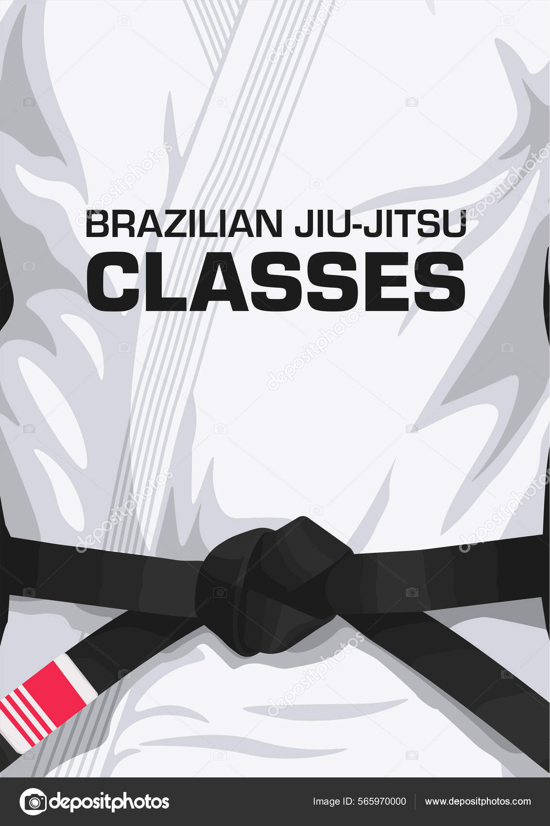 Brazilian Jiu Jitsu White Poster Bjj Kimono Invitation Poster Black Stock  Vector by ©markskitsky 565970000