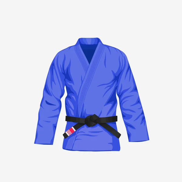 Blue Bjj Black Belt Vector Illustration Flat Style Brazilian Jiu — ストックベクタ