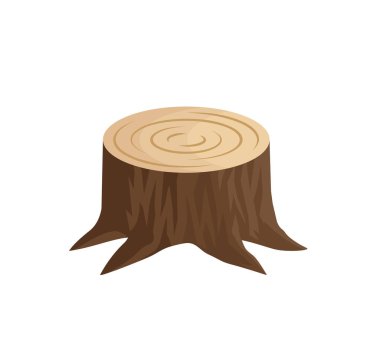 Kök karikatür vektör illüstrasyonunu kullan. Beyaz arkaplanda izole edilmiş kökleri olan günlük kaydı. Ağaç kütüğü. Tahta