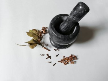 Beyaz bir arka planda, onun yanına vuruyor ve çeşniliyor.