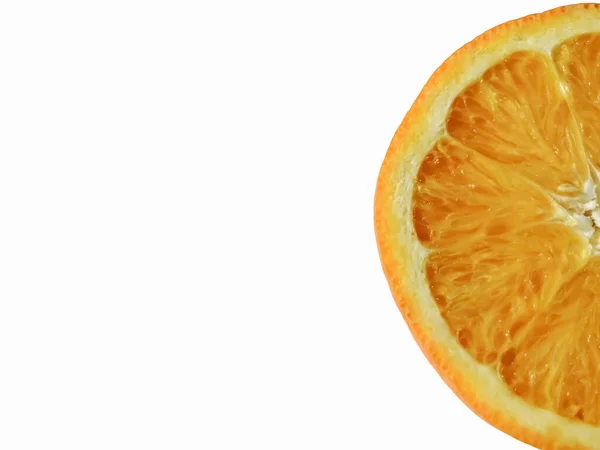 Eine Halbe Orange Auf Weißem Hintergrund Ein Weißer Hintergrund Und — Stockfoto