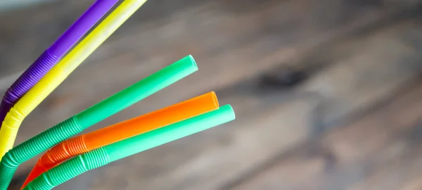 Close Van Gekleurde Rietjes Dicht Schieten Van Rietjes Voor Drankjes — Stockfoto