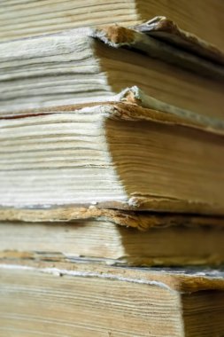 Eski kitaplardan 30 santim uzakta. Yığınla kitap harap oldu. Eski kitaplar bir arada. Bir sürü hırpalanmış kitap.