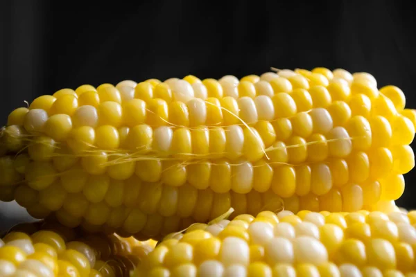 Raquel Corn Close Cooking Hot Corn Cooking Sweet Cobs Raquel — Fotografia de Stock