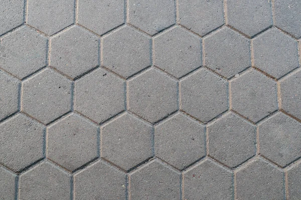 Closeup Road Paved Hexagonal Stones — Foto Stock