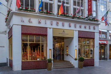 Lbeck, Schleswig-Holstein Germany - 06 16 2022: View of a cafe of the Lbeck marzipan manufacturer Niederegger