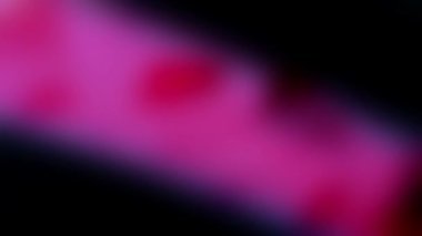 Siyah ekranda neon ışıkları olan bulanık bir video. Pembe, mor, mavi ışık. Arka plan örtüleri için 4K video. Mistik soyut video.