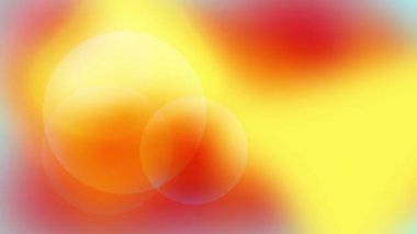 Kırmızı-sarı parçacıklar 4K 'da değişiyor. Sosyal ağlar ve video hikayeleri için parlak bulanık bir arkaplan. Üst üste iki klip efekti için bir örtüşme.