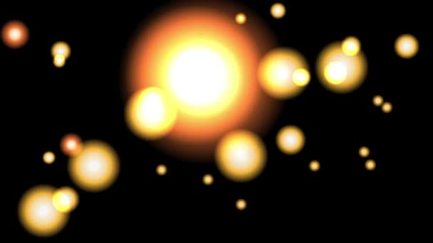 黑色背景上的火球状颗粒 不断重复的流动能量球的动画 库存4K视频覆盖和效果 喜庆欢乐的光芒 恭贺新年录像 — 图库视频影像