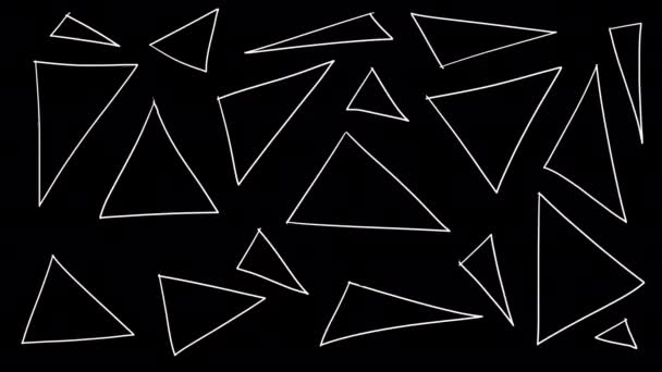 白い背景に白い線で技術的な落書きアニメーション アルファチャンネル付きラフアートスケッチ付き4Kビデオ ニューラルネットワーク ロケット 六角形 404 エラー マイクロ回路 ストローク — ストック動画