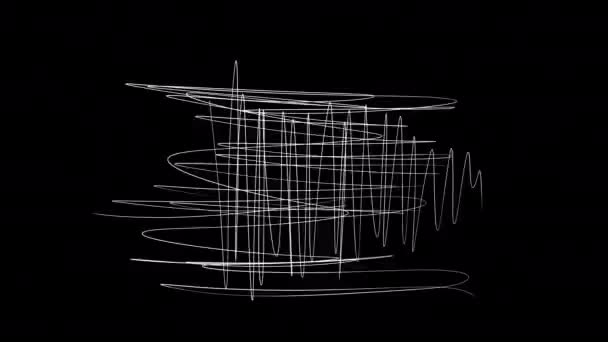 Animation Mit Weißen Skizzen Auf Einer Schwarzen Rückseite Mit Alphakanal — Stockvideo