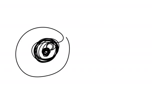 Self Drawing Eyeball One Line White Background Animation Torn Eye — Stock Video