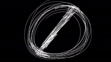 4K karalama videosu ve klipte kapatma işareti var. Onaylanmama sembolü. Yüksek kaliteli hisse animasyonu.