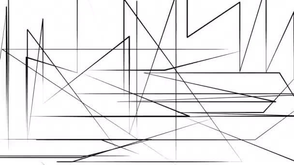 4k animation with geometric lines — Stock Video