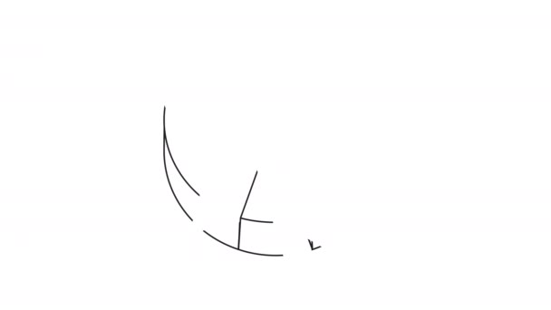 Animation Selbstzeichnendes Kreissektordiagramm Trennung Eines Teils Eines Kreises Berechnung Und — Stockvideo