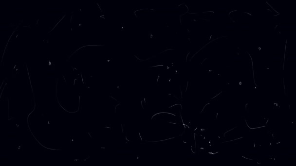 Анимация Царапин Повреждений Альфа Канала Ретро Эффект Белых Линий Точек — стоковое видео