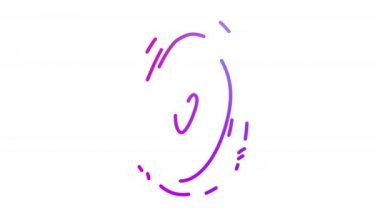 Bir insanın biyometrik verilerini çiziyorum. Beyaz arka planda animasyon gradyanı parmak izi. Alfa kanallı 4k stok videosu. Kimlik belirleme, dijital veri, siber güvenlik ve turizm teması.