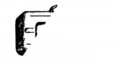 4K çerçevesinde bir bavulun robot resmini çiziyor. Alfa kanallı bir doktor çantasının görüntüsünün canlandırması. El çizimi bavulu. Tıbbi sunum, beyaz tahta animasyonu, bilgi aktarımı.