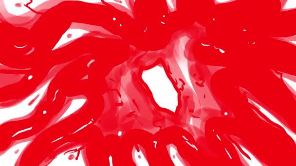 Animation Bloody Splash White Background Alpha Channel Red Sun Video — Stock Video