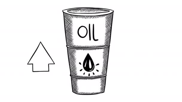 Barra Dell Olio Animazione Con Frecce Mobili Prezzi Del Carburante — Video Stock