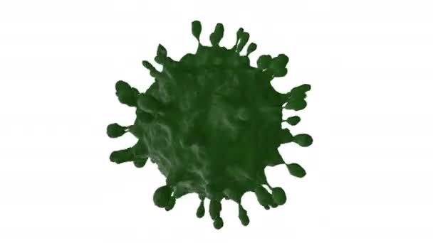 Цикл Зеленый Коронавирус Анимация Вируса Ковид Сток Видео Медицине Пандемии — стоковое видео
