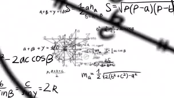 Animação Movimento Através Fórmulas Formas Geométricas Animação Com Cálculos Matemáticos — Vídeo de Stock