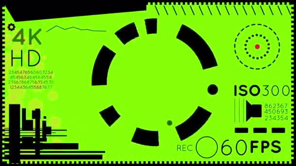 Hud Interface Câmera Vídeo Fundo Verde Animação Filmar Vídeo Futurista — Vídeo de Stock