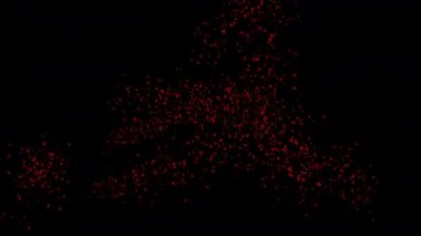 Siyah ekranda kırmızı lekeli karalama animasyonu. Değişken bordo noktalar. Kavram, kan, suç, korku, cinayet. Küçük elementlerin kaotik hareketleriyle yüzeye çıkıyorlar. Alfa kanallı 4k stok videosu.