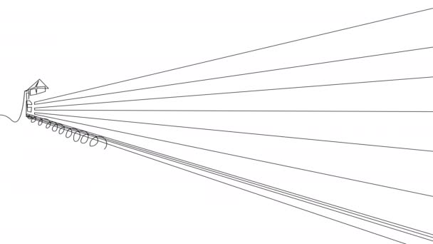 Zone Bordure Dessin Automatique Avec Fil Barbelé Ligne Continue Sur — Video