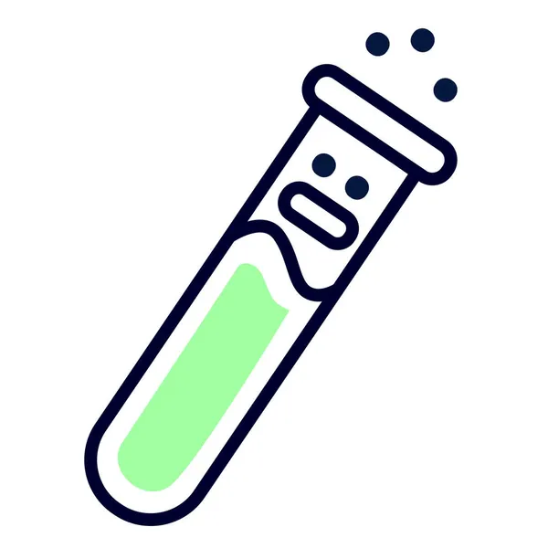 Responsive Green Test Tube Icon Stress Emotion White Back Process — Stock Vector