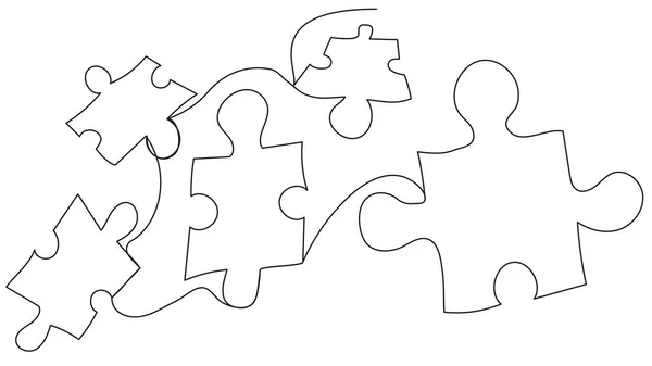 简单的图解 在白色背景上分散的一行字谜 儿童解谜游戏 商业的概念 — 图库矢量图片