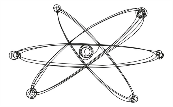 Símbolo Con Movimiento Del Átomo Por Una Línea Continua Sobre — Archivo Imágenes Vectoriales