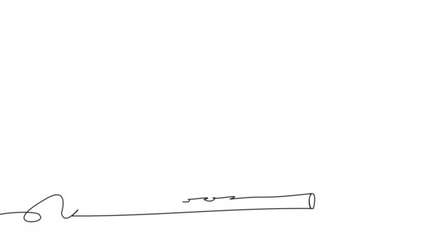 Selbstzeichnung eines Rohres in einer Linie — Stockvideo