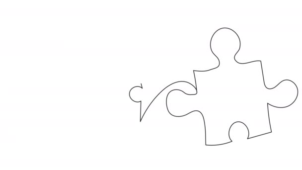 Selbstzeichnung mit Doodle-Puzzles in einer Zeile. — Stockvideo