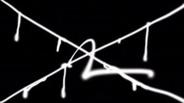 Animation with hand-drawn white spray on a black screen