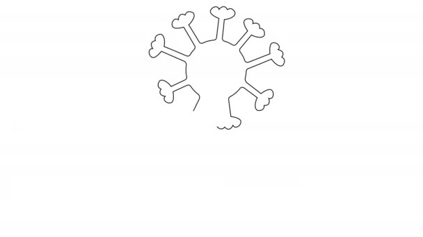 Autodibujo del virus de Omicron una línea — Vídeo de stock