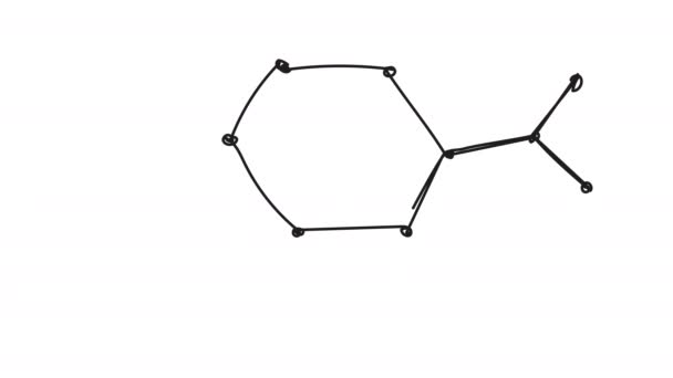 Автоматичне малювання хімічних ланцюгів в одній лінії — стокове відео