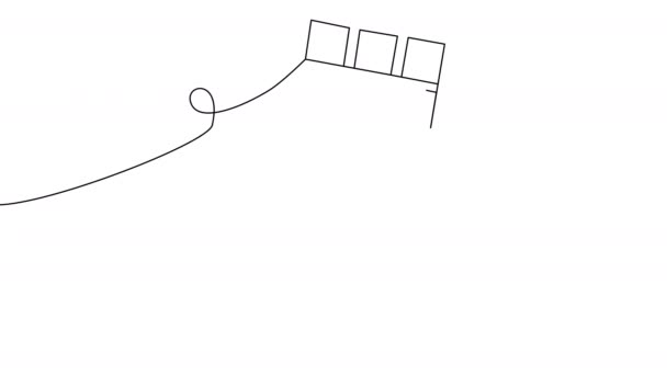 Vlastní kreslení santa bota s dárkem jeden řádek — Stock video