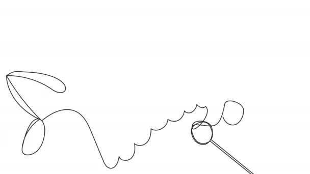 Автоматичний малюнок Xylophone в одній лінії на білому екрані . — стокове відео