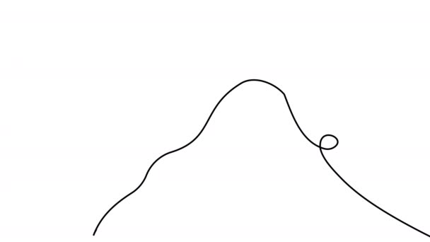 Auto-dessin d'un spermatozoïde en une ligne sur un écran blanc. — Video